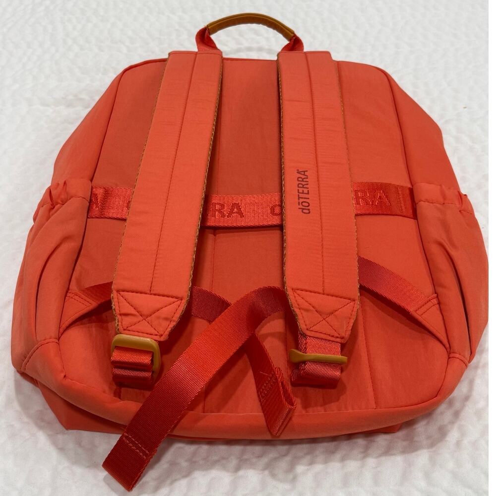 doTERRA Hot Orange Nylon Backpack Travel Daypack School Work Laptop Carryall Bag - Picture 11 of 14